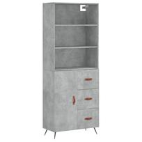 vidaXL Komoda, betono pilkos spalvos, 69,5x34x180cm, apdirbta mediena
