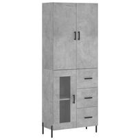 vidaXL Komoda, betono pilkos spalvos, 69,5x34x180cm, apdirbta mediena