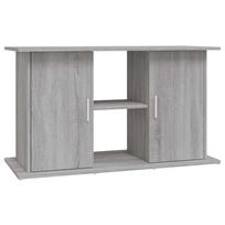 vidaXL Akvariumo stovas, pilkas ąžuolo, 101x41x58cm, apdirbta mediena