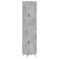 vidaXL Komoda, betono pilkos spalvos, 34,5x34x180cm, apdirbta mediena