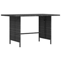 vidaXL Sodo valgomojo stalas, pilkos spalvos, 110x70x65cm, poliratanas