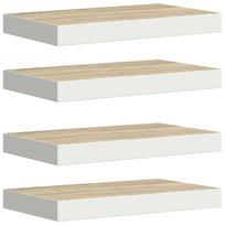 vidaXL Pakabinamos lentynos, 4vnt., ąžuolo/baltos, 40x23x3,8cm, MDF
