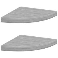 vidaXL Sieninės kampinės lentynos, 2vnt., pilkos, 35x35x3,8cm, MDF