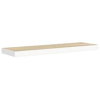 vidaXL Pakabinama sieninė lentyna, ąžuolo/baltos, 80x23,5x3,8cm, MDF