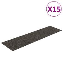 vidaXL Laiptų kilimėliai, lipnūs, 15 vnt., 76x20 cm, antracito spalvos, stačiakampiai