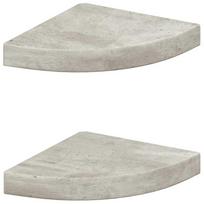 vidaXL Sieninės kampinės lentynos, 2vnt., pilkos, 25x25x3,8cm, MDF