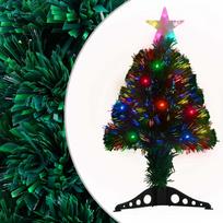 vidaXL Apšviesta Kalėdų eglutė su stovu ir LED, 64cm, optinis pluoštas