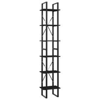 vidaXL Spintelė knygoms, 6 lentynos, juodos spalvos, 40x30x210cm, MDP