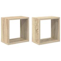 vidaXL Sieninės lentynos, 2vnt., ąžuolo, 26x15x26cm, kubo formos