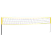 vidaXL Badmintono tinklas, geltonas ir juodas, 600x155cm, PE audinys