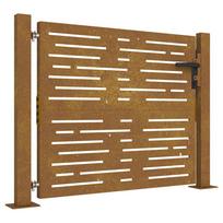 vidaXL Sodo vartai, 100x100 cm, Corten plienas, kvadratinis dizainas