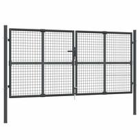 vidaXL Tinkliniai sodo vartai, antracito spalvos, 300x125 cm, cinkuotas plienas