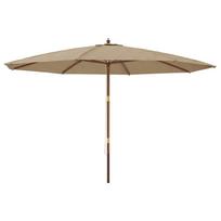 vidaXL Sodo skėtis su mediniu stulpu, taupe spalvos, 400x273cm