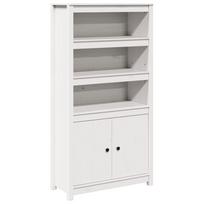 vidaXL Komoda, baltos spalvos, 80x35x154cm, pušies medienos masyvas