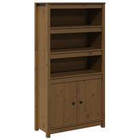 vidaXL Komoda, medaus ruda, 80x35x154cm, pušies medienos masyvas