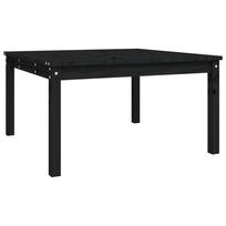 vidaXL Sodo stalas, juodas, 82,5x82,5x45cm, pušies medienos masyvas
