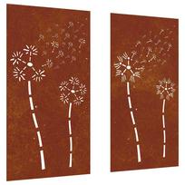 vidaXL Sodo sienos dekoracija, 2 dalių, 105x55cm, corten plienas
