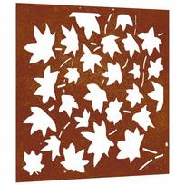 vidaXL Sodo sienos dekoracija, 55x55cm, corten plienas, klevo lapai