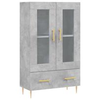 vidaXL Komoda, betono pilkos spalvos, 69,5x31x115cm, apdirbta mediena