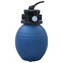 vidaXL Smėlio filtras baseinui su 4 padėčių vožtuvu, mėlynas, 300mm