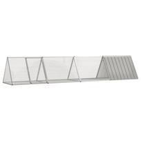 vidaXL Triušių narvas, pilkas, 403,5x80,5x71cm, galvanizuotas plienas