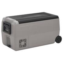 vidaXL Šaltdėžė su ratukais ir rankena, juoda ir pilka, 60l, PP ir PE