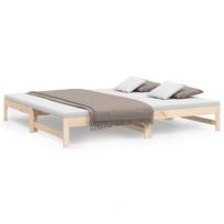 vidaXL Ištraukiama lova, 2x(90x200)cm, pušies medienos masyvas
