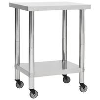 vidaXL Virtuvės darbastalis su ratukais, 80x30x85cm, plienas