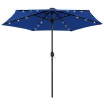 vidaXL Sodo skėtis su LED ir aliuminio stulpu, mėlynas, 270cm