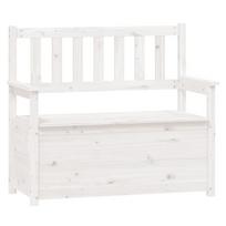 vidaXL Suoliukas, baltas, 112,5x51,5x96,5cm, pušies medienos masyvas