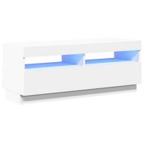 vidaXL Televizoriaus spintelė su LED apšvietimu, balta, 100x35x40cm