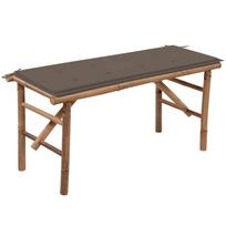 vidaXL Sulankstomas sodo suoliukas su pagalvėle, 118cm, bambukas