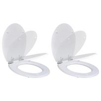 vidaXL Klozeto sėdynės su soft-close mech. dang., 2vnt., baltos, MDF