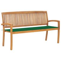 vidaXL Sudedamas sodo suoliukas su pagalvėle, 159 cm, tikmedis