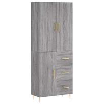 vidaXL Komoda, pilkos ąžuolo spalvos, 69,5x34x180cm, apdirbta mediena