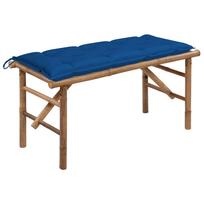 vidaXL Sulankstomas sodo suoliukas su pagalvėle, 118cm, bambukas