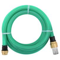 vidaXL Siurbimo žarna su žalvarinėmis jungtimis, žalia, 1,1", 15m, PVC