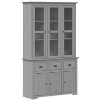 vidaXL Komoda BODO, pilka, 115,5x43x200,5cm, pušies medienos masyvas