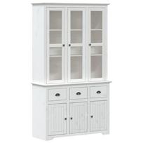 vidaXL Komoda BODO, balta, 115,5x43x200,5cm, pušies medienos masyvas
