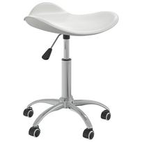 vidaXL Pasukama valgomojo kėdė, baltos spalvos, dirbtinė oda (323683)