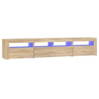 vidaXL Televizoriaus spintelė su LED apšvietimu, ąžuolo, 210x35x40cm