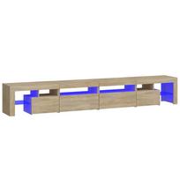 vidaXL Televizoriaus spintelė su LED apšvietimu, ąžuolo, 260x36,5x40cm