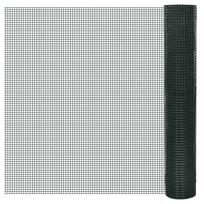 vidaXL Vielinis tinklas viščiukams su PVC danga, žalias, 25x1m