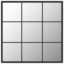 vidaXL Sieninis veidrodis, juodos spalvos, 60x60cm, metalas