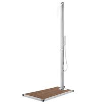 vidaXL Sodo dušas su rudu pagrindu, 225cm, nerūdijantis plienas