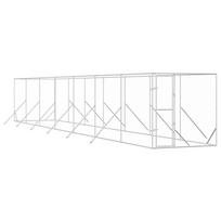 vidaXL Lauko voljeras šunims, sidabrinis, 2x14x2m, plienas