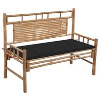 vidaXL Sodo suoliukas su pagalvėle, 120cm, bambukas