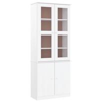 vidaXL Stiklinė eksponavimo spintelė ALTA, balta, 77x35x186,5cm, pušis