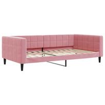vidaXL Sofa, rožinės spalvos, 100x200cm, aksomas
