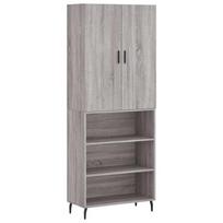 vidaXL Komoda, pilkos ąžuolo spalvos, 69,5x34x180cm, apdirbta mediena